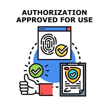 Authorization approved for use concept illustration Stock Illustration