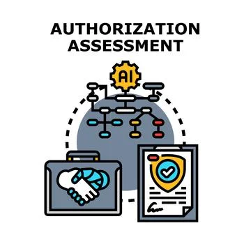 Authorization assessment concept for ai security protocol Illustrazione stock