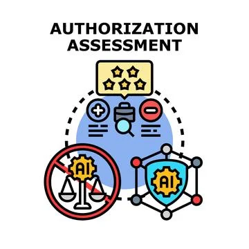 Authorization assessment evaluating digital security and access Illustrazione stock