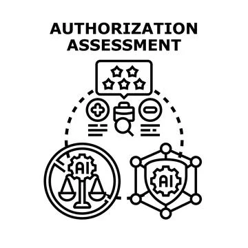 Authorization assessment evaluating digital security and access 库存插图