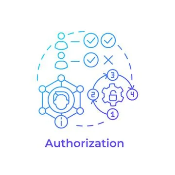 Authorization blue gradient concept icon Illustrazione stock