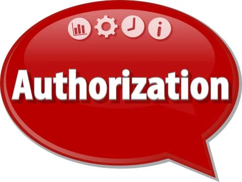 Authorization   Business term speech bubble illustration Stock Illustration