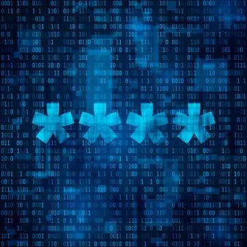 Authorization concept, password. Binary code Stockillustratie