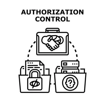 Authorization control and access management data protection Stock Illustration
