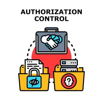 Authorization control and access management data protection Stock Illustration