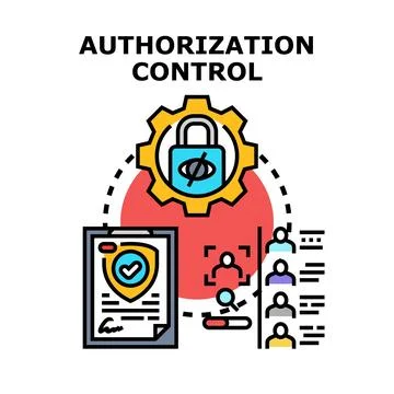 Authorization control managing user access permission management 스톡 일러스트