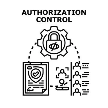 Authorization control managing user access permission management Stock Illustration