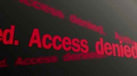 Authorization failed. Access denied. Red text running. Entry into account banned Stock Footage 58187648