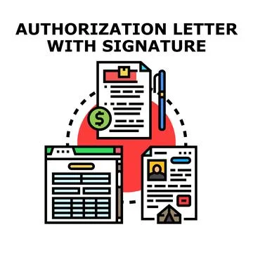 Authorization letter with signature concept vector illustration Stock Illustration