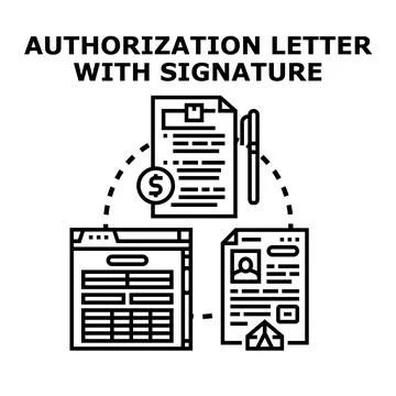 Authorization letter with signature concept vector illustration Stock Illustration