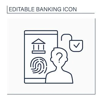 Authorization line icon Stock Illustration