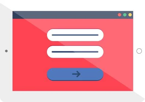 Authorization Menu Interface Of Entering Password Stock Illustration