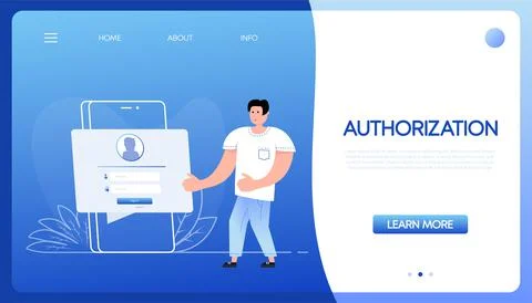 Authorization people, great design for any purposes. Flat illustration. Vector Stock Illustration