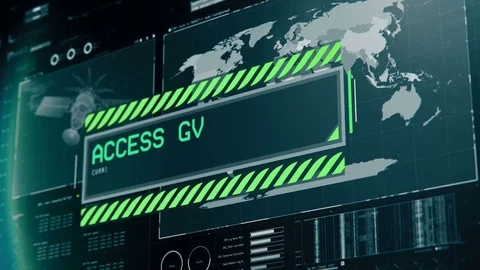 Authorization process, access granted green message on screen, system login Stock Footage 83087990