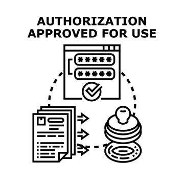 Authorization process approving digital access and document validation Stock Illustration