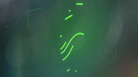 Authorization process, fingerprint scan. Biometric validation, security check Stock Footage 89198601