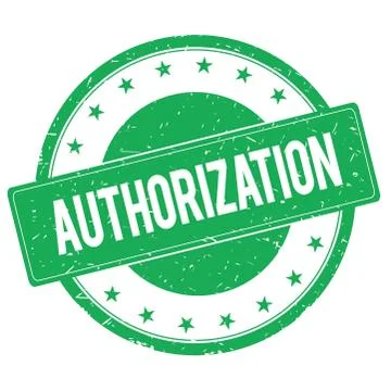 AUTHORIZATION stamp sign green Stock Illustration