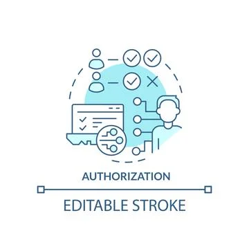 Authorization turquoise concept icon Illustrazione stock