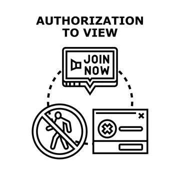 Authorization to view content access restriction concept 스톡 일러스트