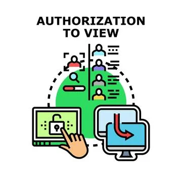 Authorization to view data access permission concept Stock Illustration