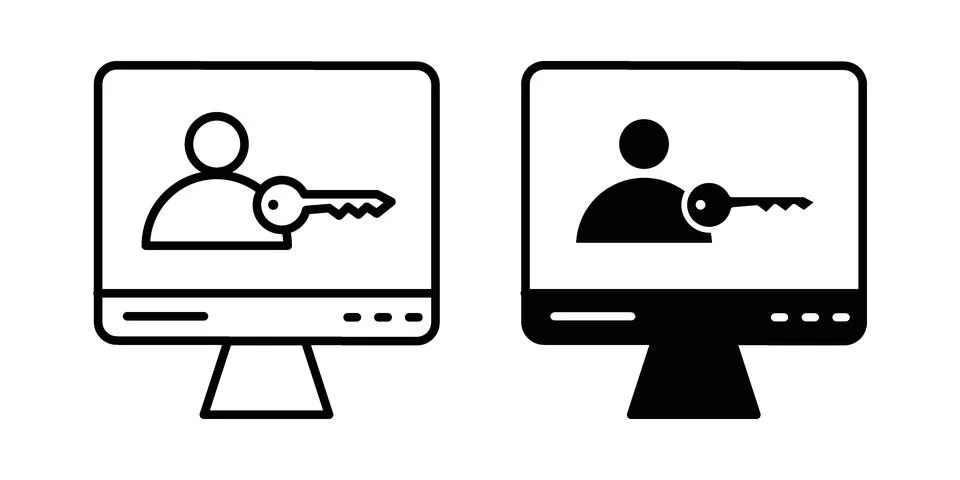 Authorize icon set modern line and solid style collection. 스톡 일러스트
