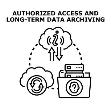 Authorized access and long term data archiving concept 스톡 일러스트