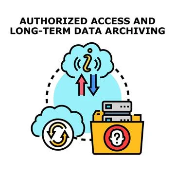 Authorized access and long term data archiving concept Stock Illustration