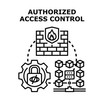 Authorized access control processing data safety concept Stock Illustration