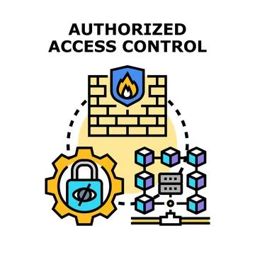 Authorized access control processing data safety concept Stock Illustration