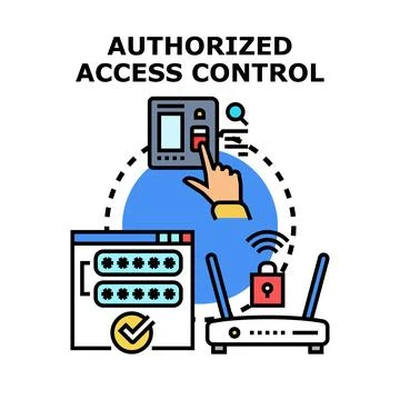 Authorized access control system protecting data security イラスト素材
