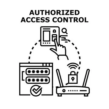 Authorized access control system protecting data security Stock Illustration