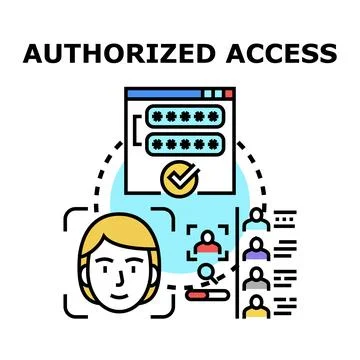 Authorized access identity verification computer security concept Stock Illustration
