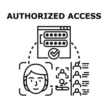 Authorized access identity verification computer security concept Stockillustratie