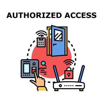 Authorized access system indicating network security concept Stock Illustration