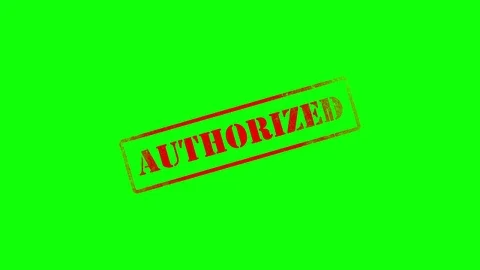 Authorized being Stamped on Green Screen with Alpha Channel Map Stock Footage