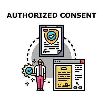 Authorized consent process securing digital agreement Illustration