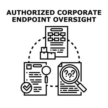 Authorized corporate endpoint oversight concept vector illustration Ilustración de archivo