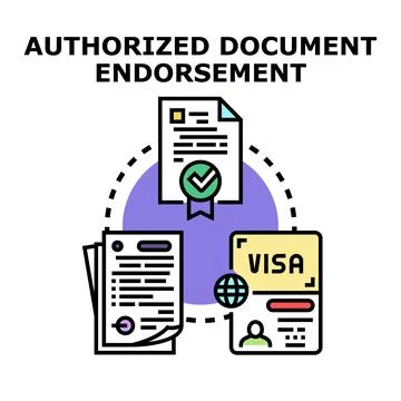 Authorized document endorsement process and verification Stock Illustration