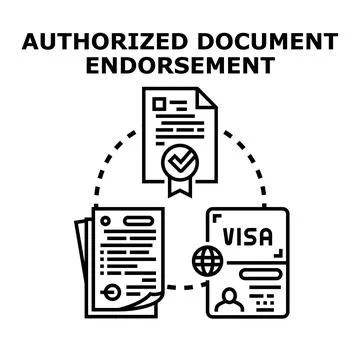 Authorized document endorsement process and verification Stock Illustration