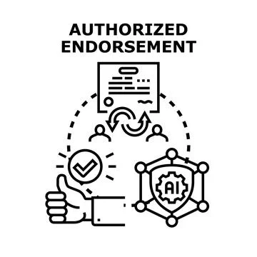 Authorized endorsement concept linking digital approval and security Stock Illustration