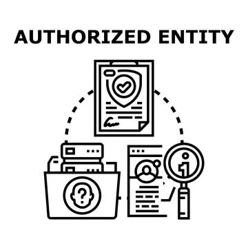 Authorized entity confirming identity and financial transactions Stock Illustration