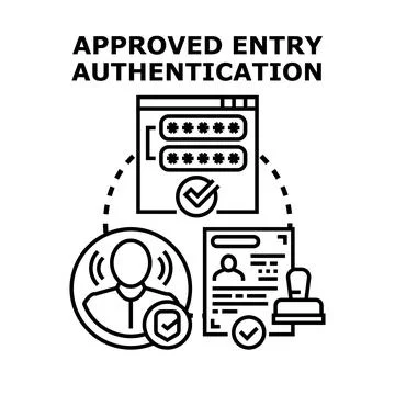 Authorized entry authentication and identity verification process Stockillustratie