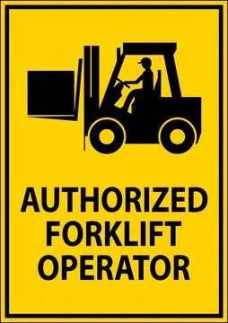 Authorized Forklift Operator Sign 스톡 일러스트