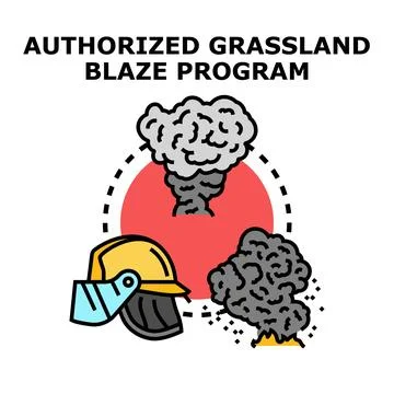 Authorized grassland blaze program using controlled fire 스톡 일러스트
