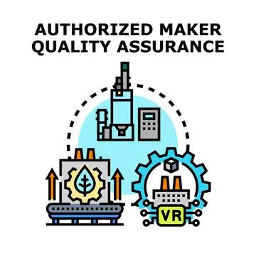 Authorized maker assurance developing quality production control system Illustrazione stock