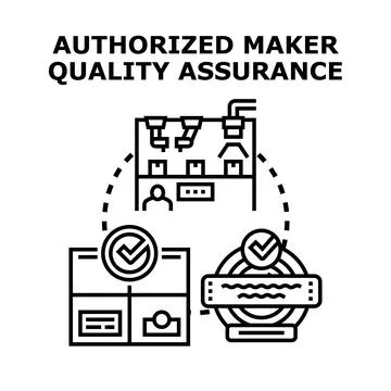 Authorized maker quality assurance process concept Stockillustratie