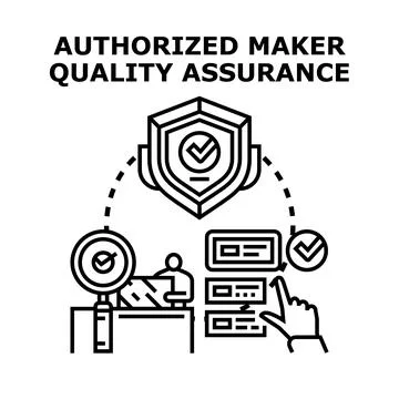 Authorized maker quality assurance process and control Stock Illustration