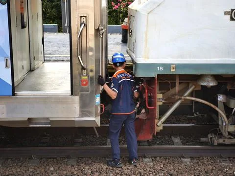An authorized officer is checking the connection Stock Photos