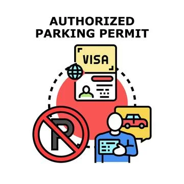 Authorized parking permit concept illustration vector Stockillustratie