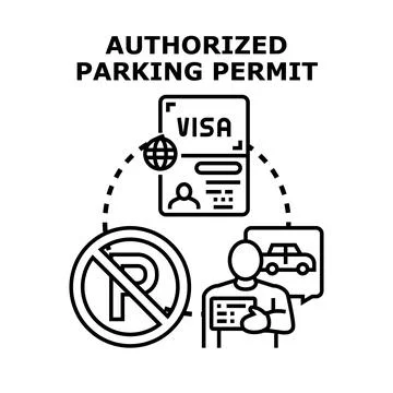 Authorized parking permit concept illustration vector Stockillustratie
